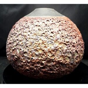 Vintage‎ Studio Art Pottery Crater Volcanic Lava Glaze Vase